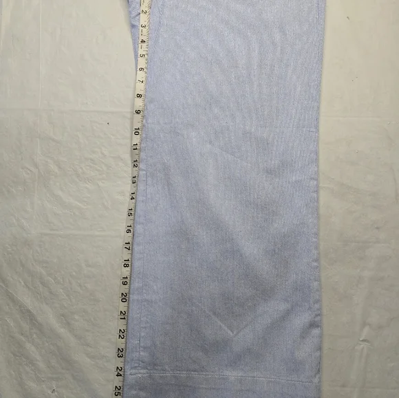 NWT J. Crew Factory Cropped Pants Blue White Stripe High Rise Wide Leg 29 - Picture 12 of 12